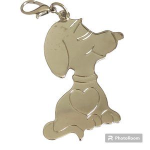 Vintage Snoopy Charm Purse Zipper Pull Silver Plated Peanuts Cartoon Dog Peanuts